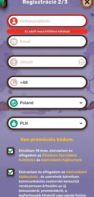 5 gringo kaszinó regisztráció lépés 3