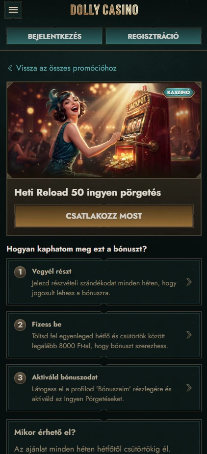 Dolly Casino Ingyenes pörgetések