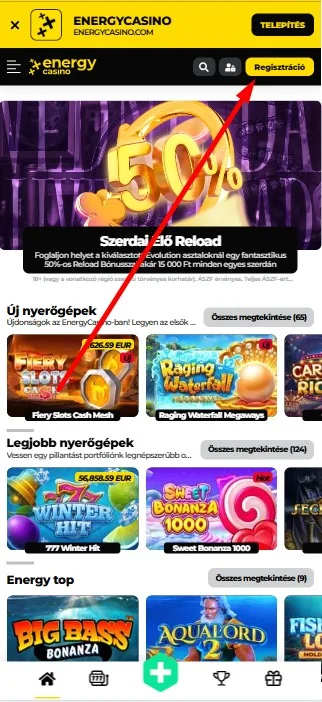 regisztracio casinoenergi lépés 3