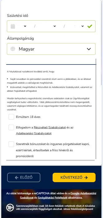 Grand Casino regisztráció lépései 6