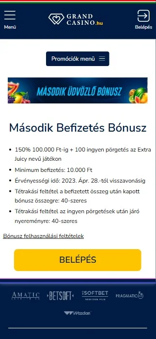 Grand Casino bónuszok