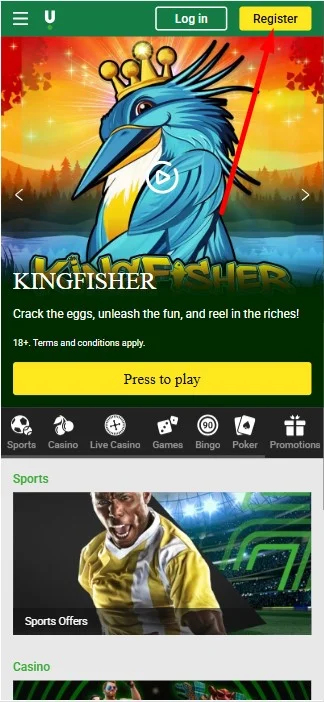 Unibet Kaszinó regisztráció lépései