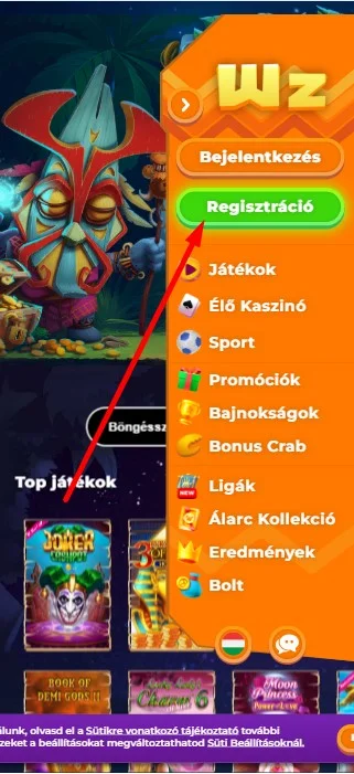 regisztacio wazamba lépés 2