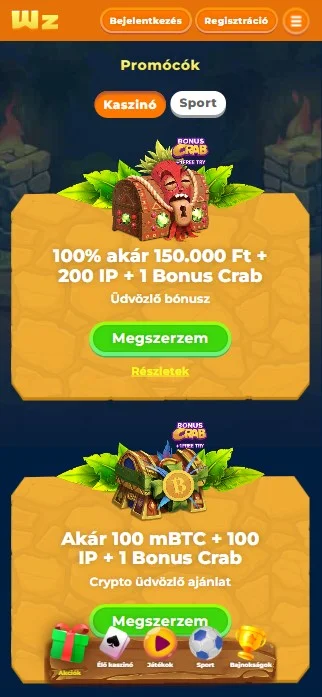 Wazamba kaszinó bonus