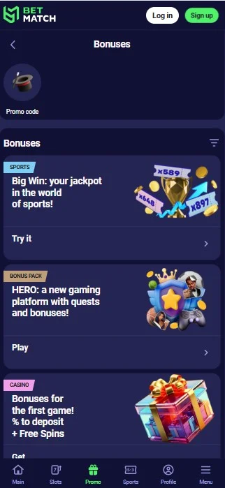 Betmatch bónuszok