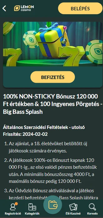 Figyelmesen olvassa el a bónusz feltételeit.