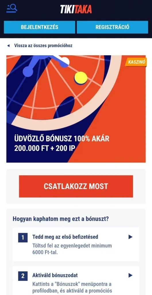 Tikitaka Casino bónusz