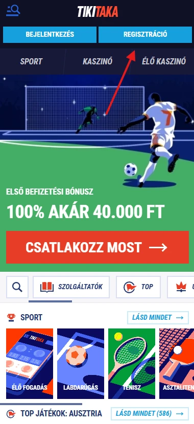regisztráció Tikitaka