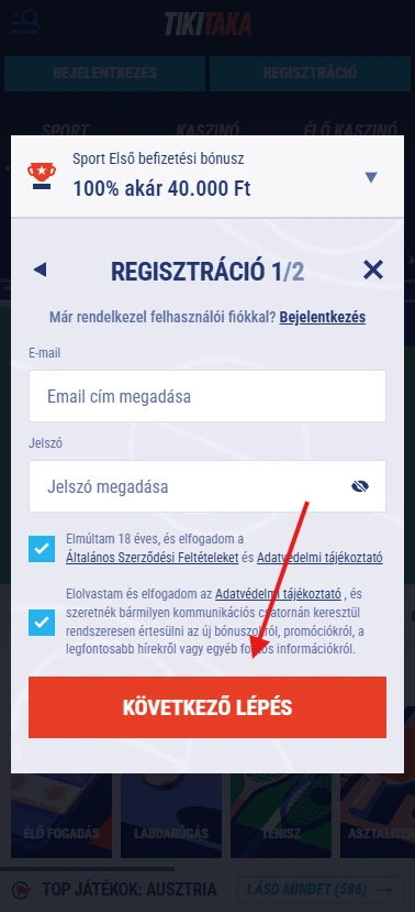 TikTaka Kaszinó bejelentkezés