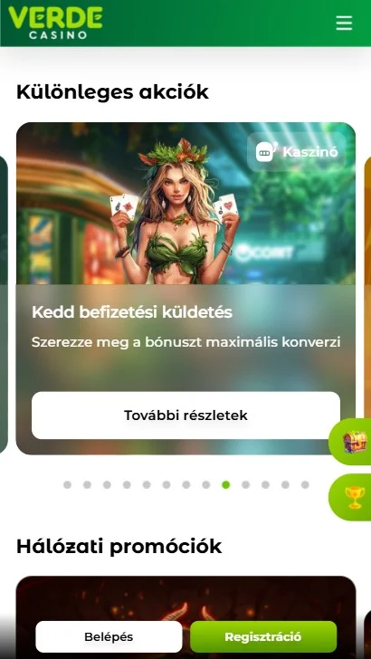 Verde Casino exkluzív bónuszok