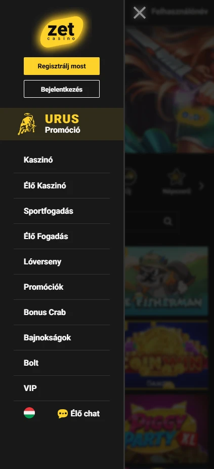 Zet Casino mobil verzió