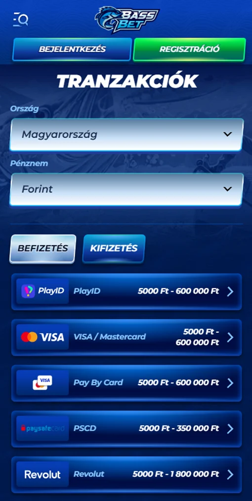 BassBet kifizetés
