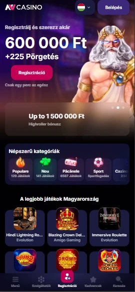 NV Kaszinó regisztráció elkezdődött