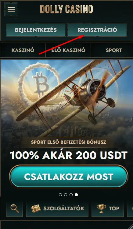 Regisztráljon a kaszinóban