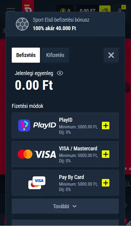 Befizetés és játék