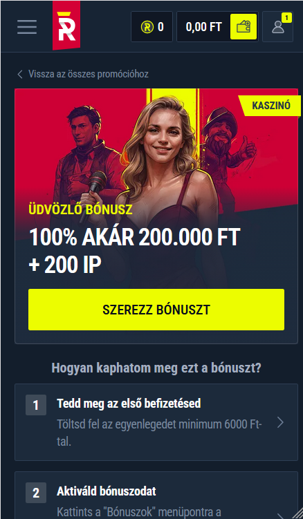 Rabona bónusz és promóciós kód